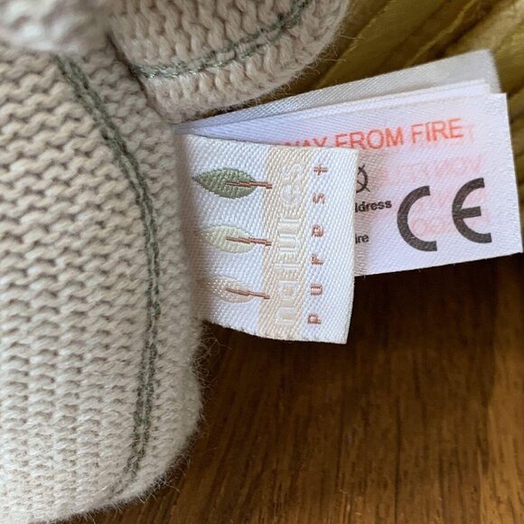 NATURE'S PUREST Knitted Baby Elephant Plush Toy Gray Knit Baby Infant Rattle - Picture 5 of 5